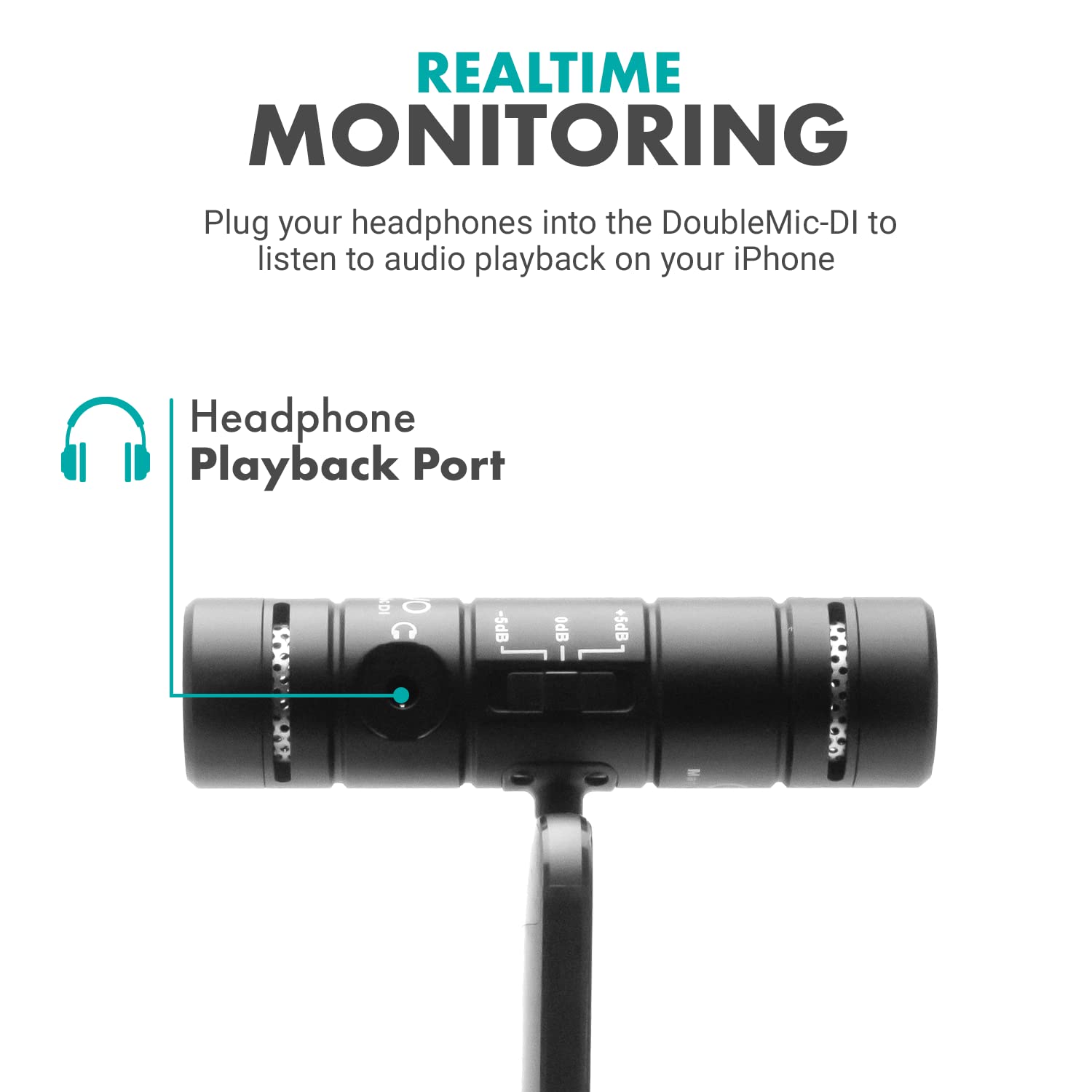 Movo DoubleMic-DI Dual Capsule iPhone Microphone - MFi Certified Lightning Condenser Mic for iPhone & iPad - Professional Two-Sided Cardioid Mic for Video Recording, Podcasting & Live Streaming (iOS Compatible) - Perfect for Content Creators, Vloggers & Musicians