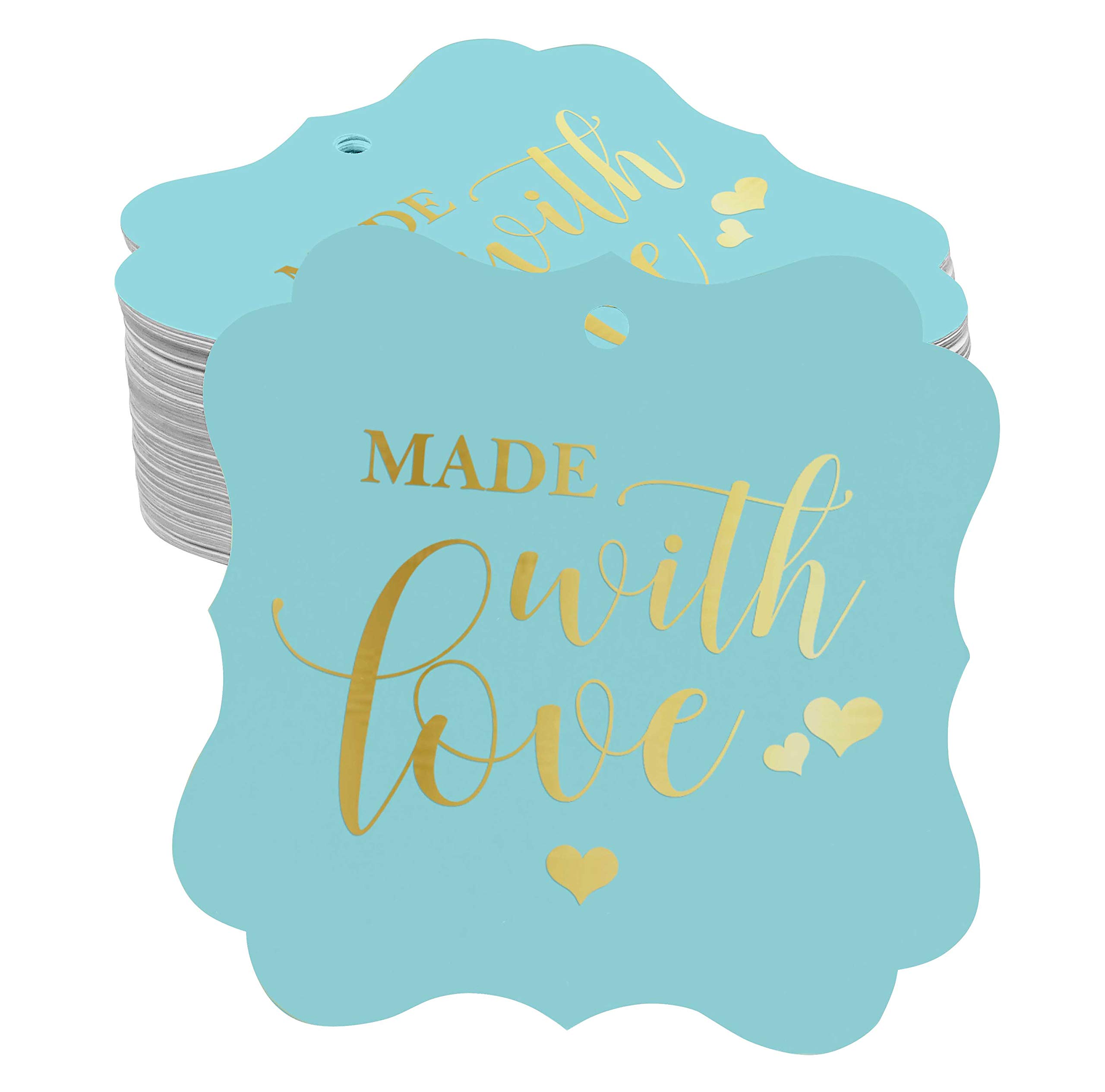 50pcs Real Gold Foil Bracket-Shaped Hang Tags - Elegant Wedding Favors, Gift Tags & Party Decorations - Perfect for Bridal Showers, Anniversary Gifts & DIY Craft Projects