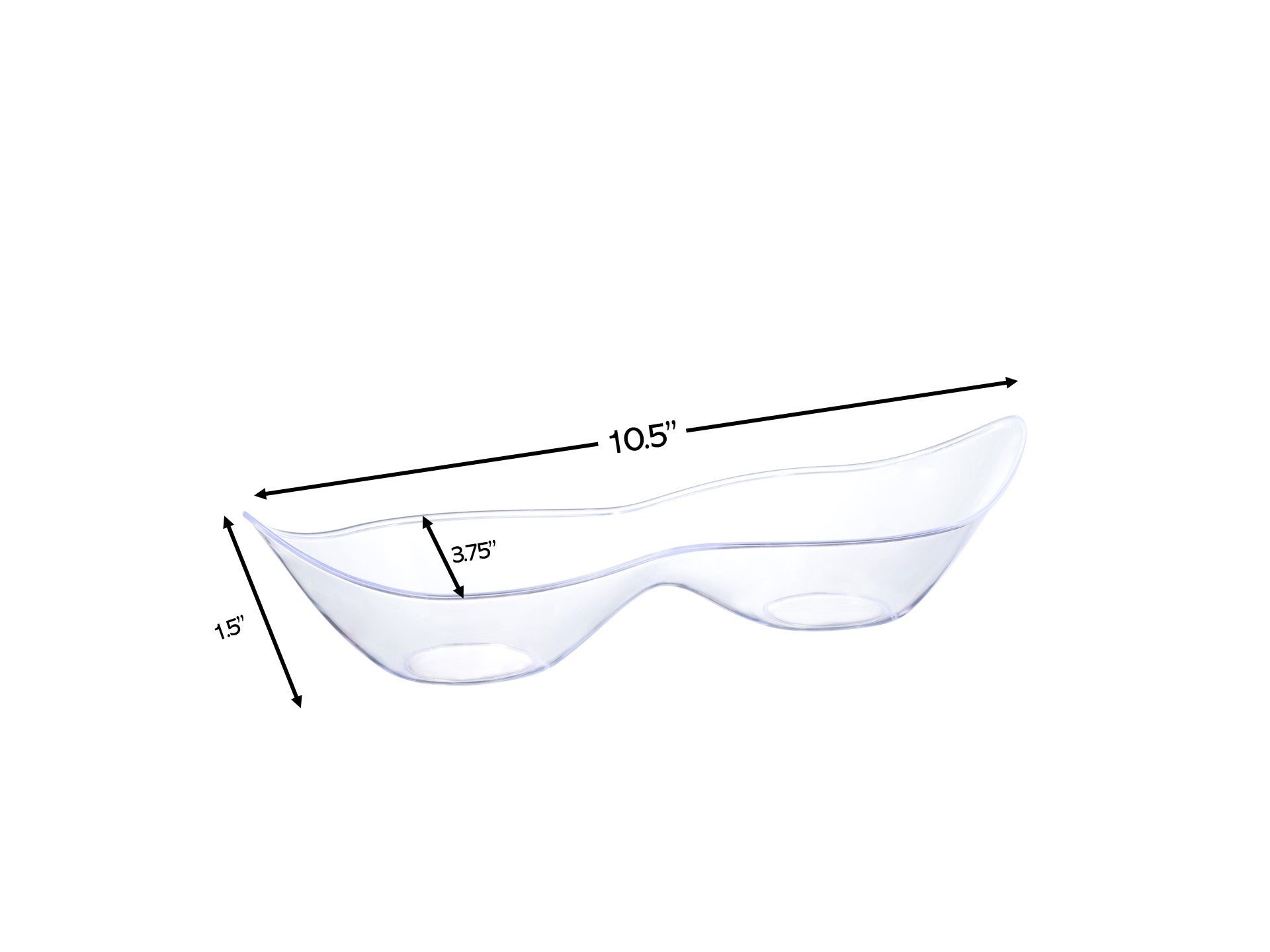 5-Pack Clear Plastic 2-Section Serving Trays - Perfect for Party Appetizers, Buffet Serving & Food Presentation at Events, BBQs & Catering