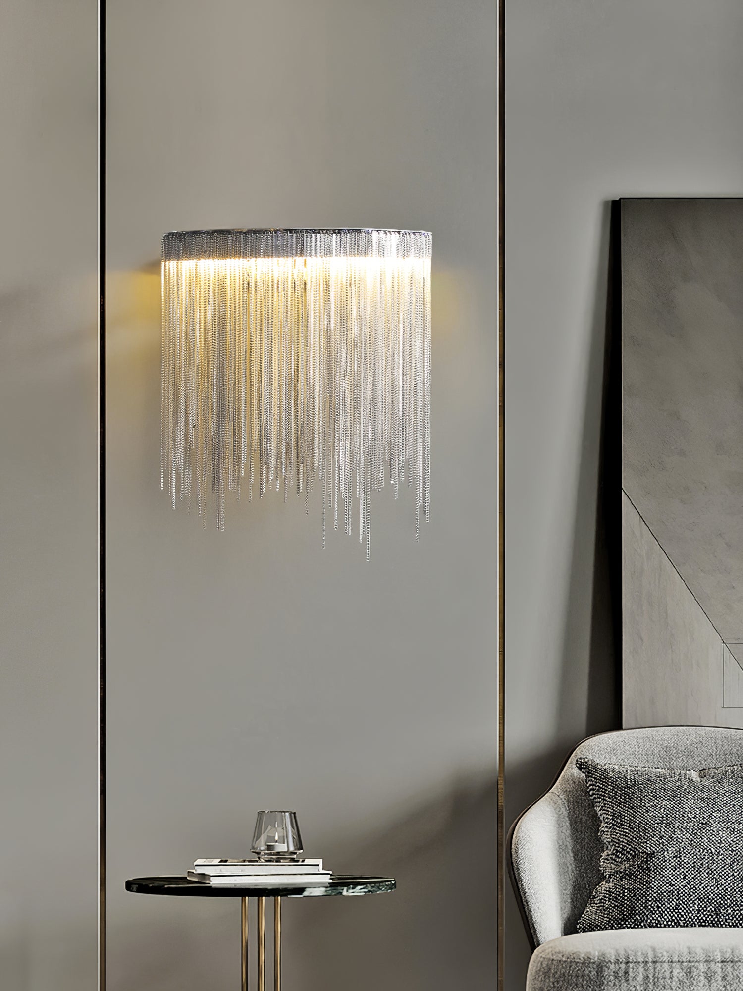 Tassel Wall Lamp with Chain - Elegant Boho Home Decor for Living Room, Bedroom, or Entryway Lighting