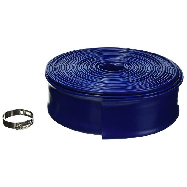 Blue Devil Swimming Pool Backwash Hose 2' x 100' - 22 Mil Heavy Duty Hose with Clamp B8257 - Compatible with Aillsa Pools - Perfect for Pool Maintenance, Water Drainage & Backwashing Systems