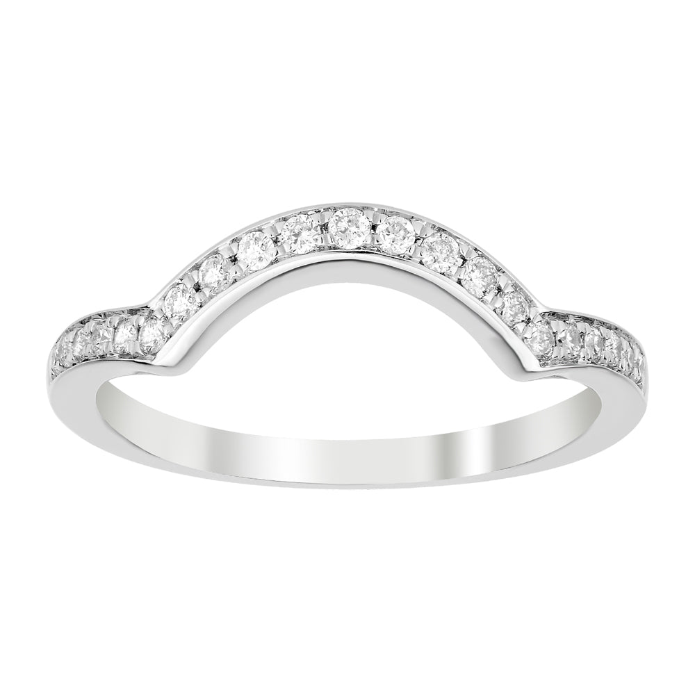 9ct White Gold Diamond Ring with 1/5 Carat 21 Brilliant Cut Diamonds - Elegant Engagement & Wedding Jewelry for Women