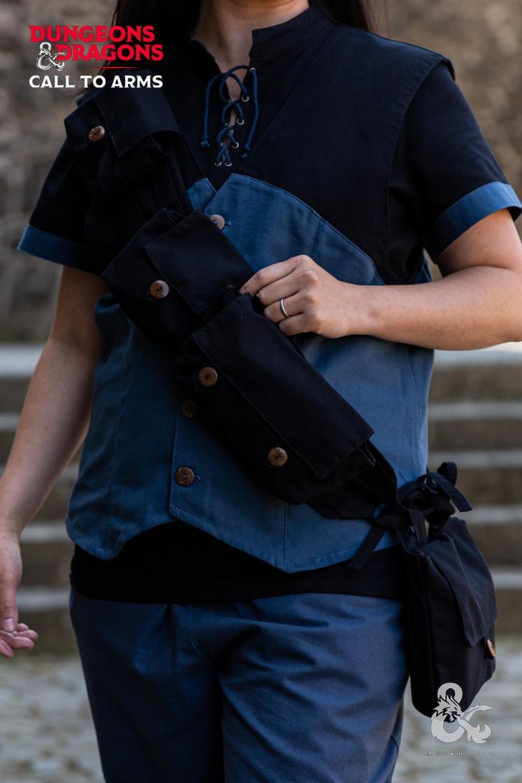 Dungeons & Dragons Rogue Bandolier - Black Leather RPG Accessory for Dice, Cards & Miniatures - Perfect for D&D Game Nights & Cosplay
