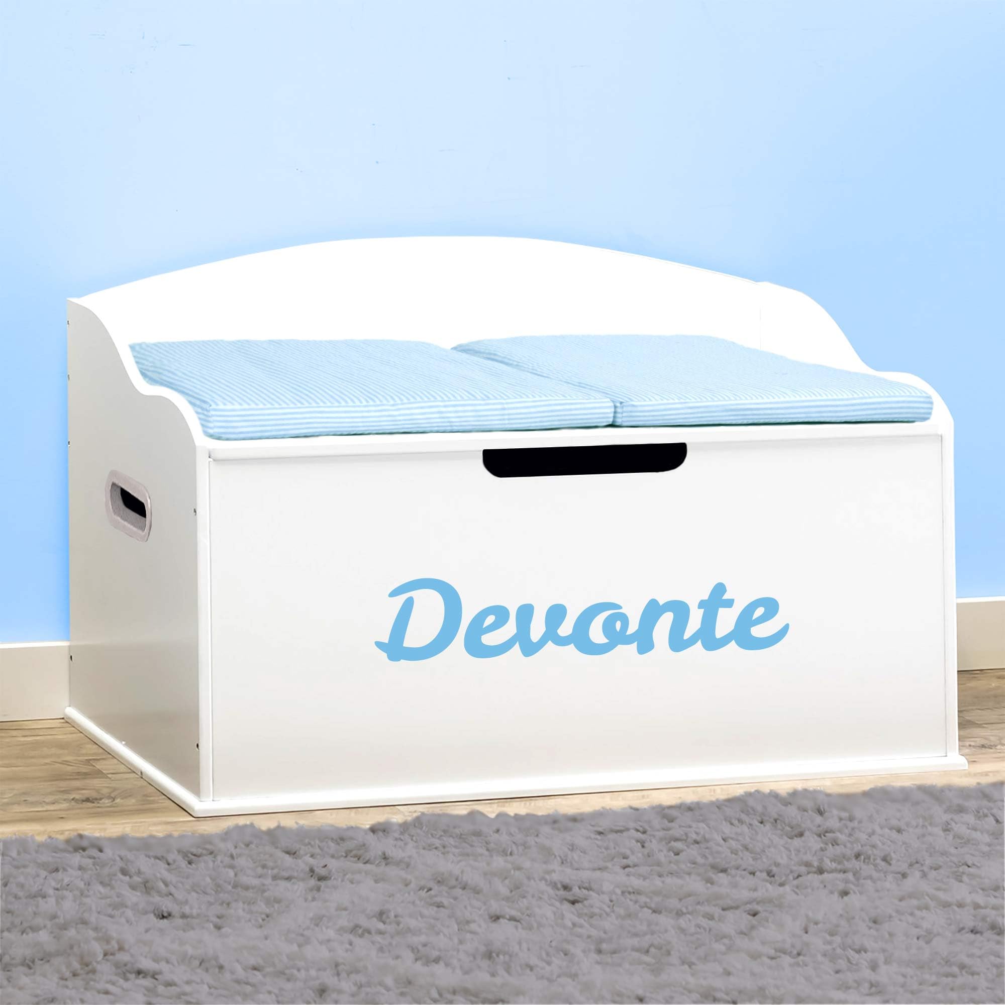 DIBSIES Personalized Creative Wonders Toy Box - Signature Series for Boys in White | Perfect for Kids' Room Organization & Storage