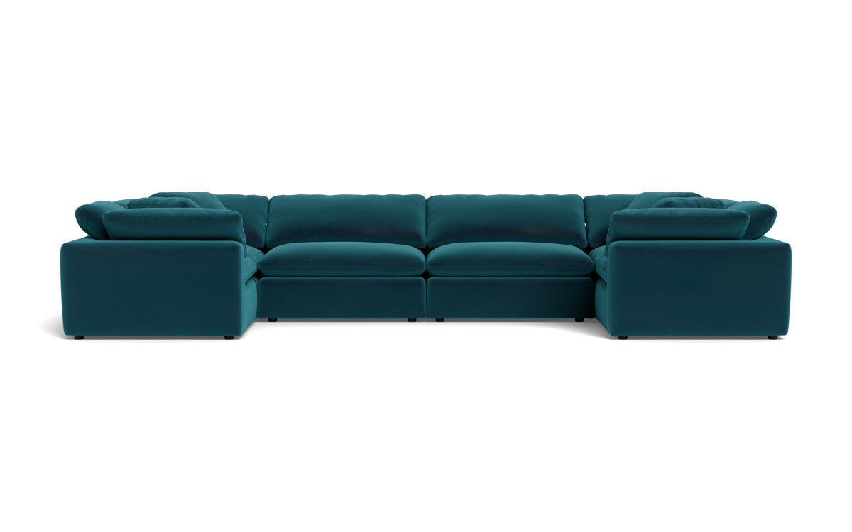 Fluffy 4-Piece U-Shaped Sectional Sofa Set - Soft Corner Couch for Living Room, Family Room or Lounge Area - Perfect for Movie Nights and Entertaining Guests