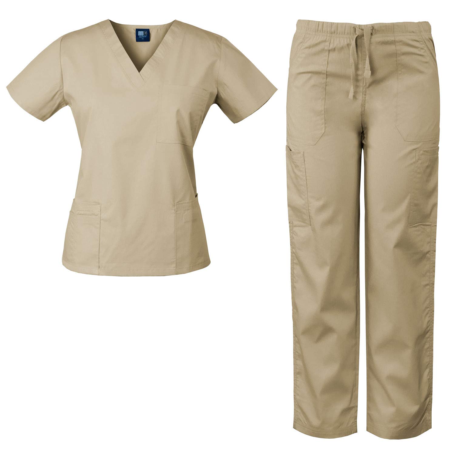 Medgear Women's Scrubs Set - 4 Pocket Medical Uniform Top & Multi-Pocket Pants for Nurses, Doctors & Healthcare Professionals | Comfortable Workwear for Hospitals & Clinics