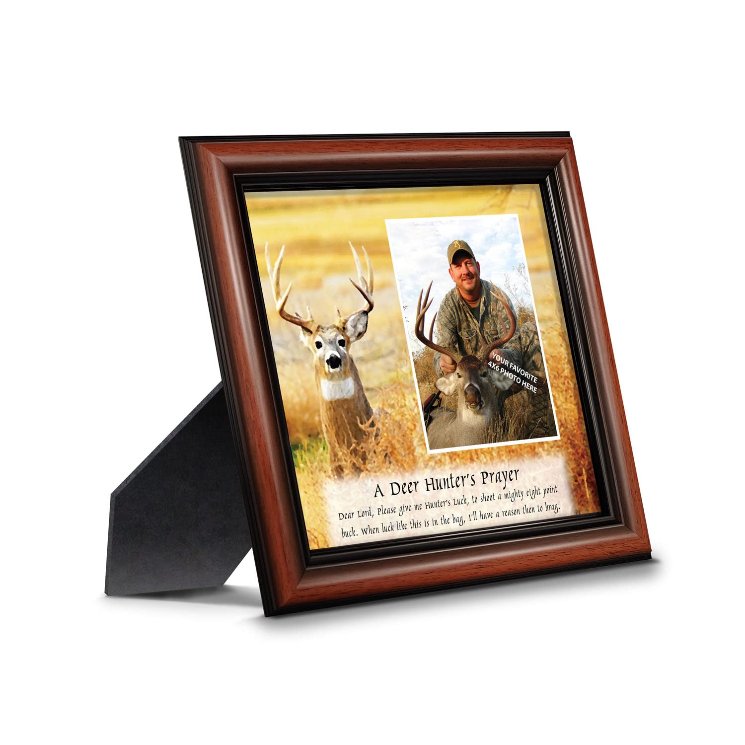 Crossroads Home Décor A Deer Hunter's Prayer Framed Hunting Picture 9707W - Rustic Cabin Wall Art for Hunting Lodge, Man Cave & Outdoor Enthusiast Decor