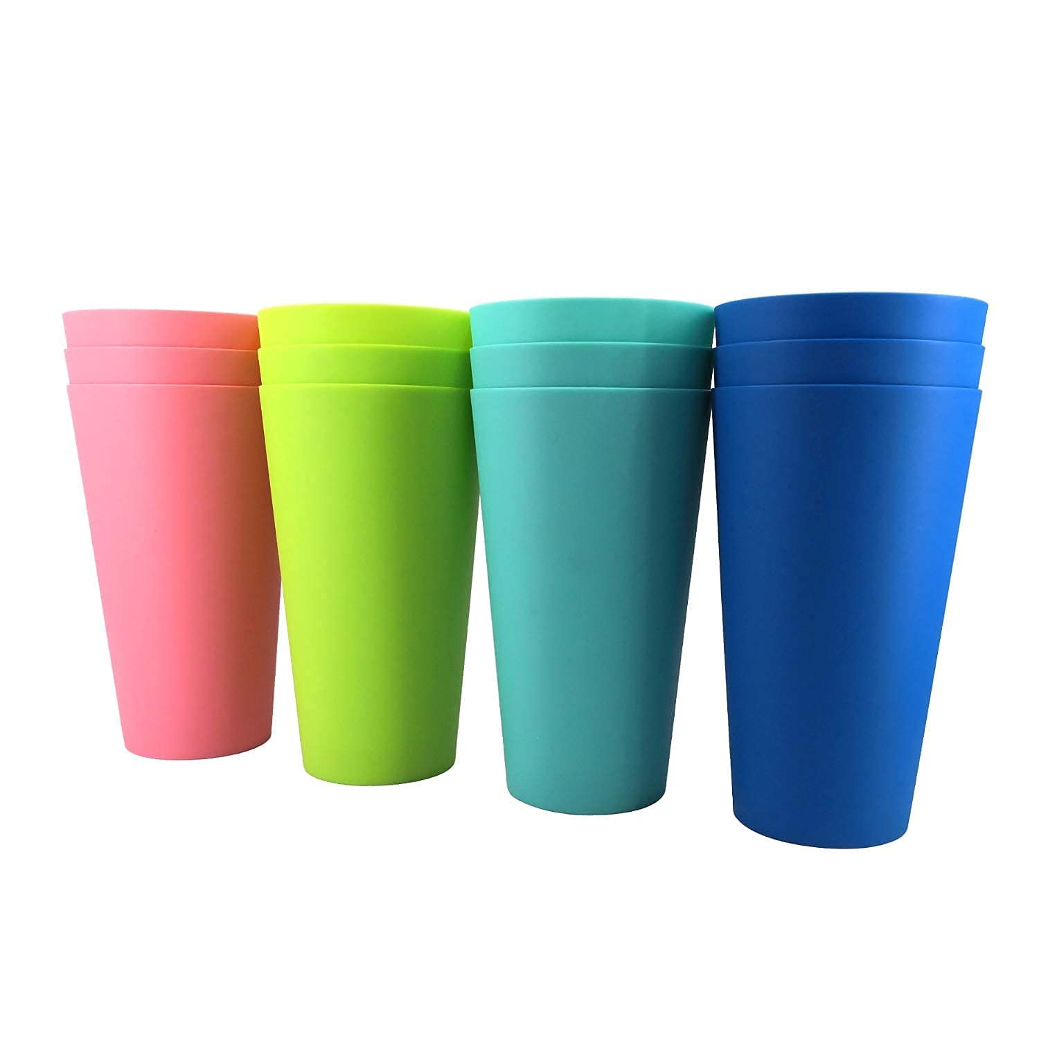 BPA-Free Reusable Plastic Cups and 10-Inch Plates Set of 24 - Dishwasher Safe, Durable for Kids, Indoor & Outdoor Use - Perfect for Parties, Picnics, BBQs, and Family Gatherings