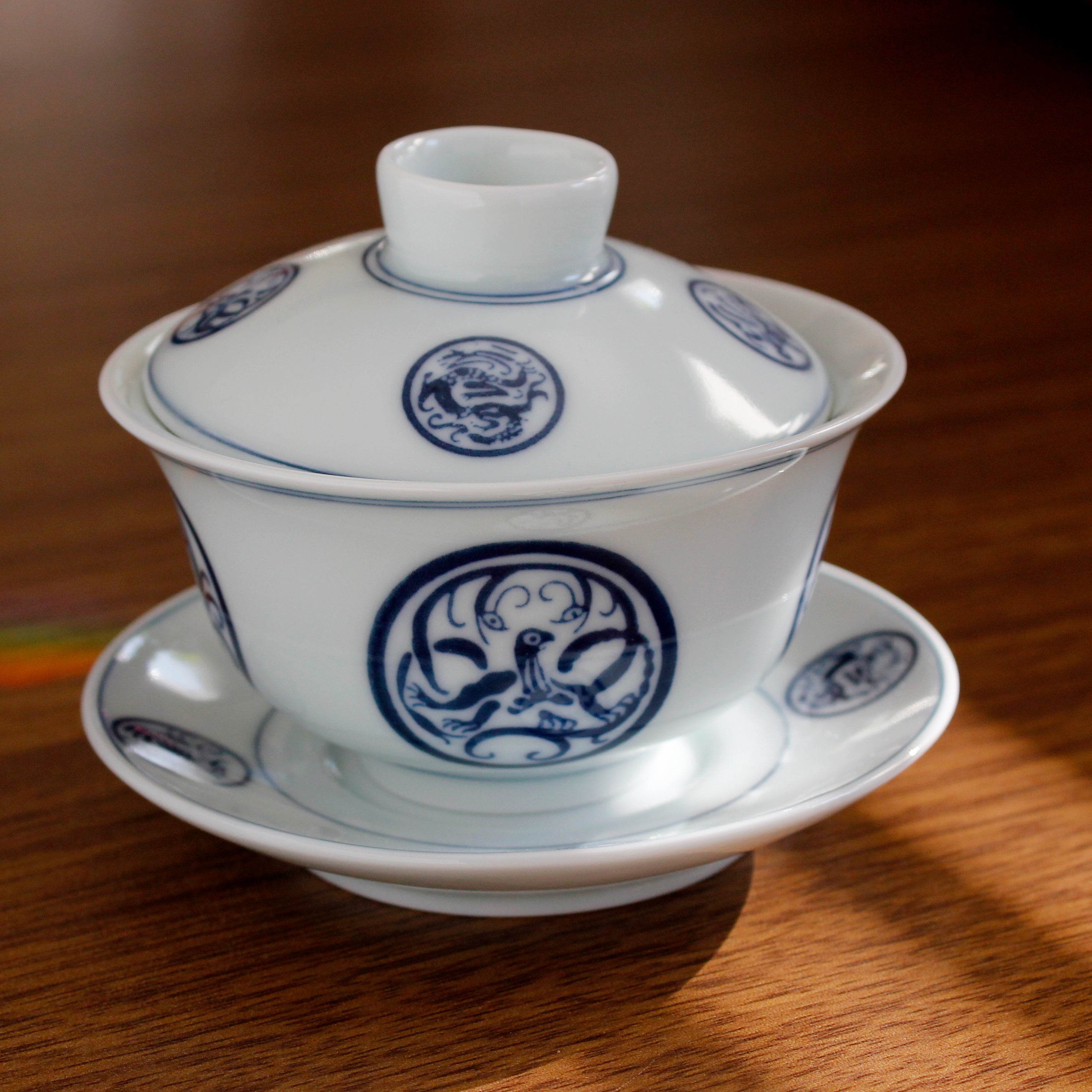 Premium Celestial Protectors Gaiwan - 4 oz Ceramic Chinese Tea Set for Gongfu Brewing - Perfect for Tea Ceremonies, Home Use & Gifts