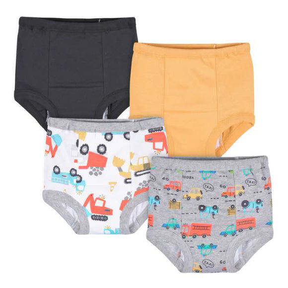 4 Pack Boys' Training Pants with Fun Truck & Car Designs - Soft Absorbent Underwear for Potty Training Toddlers - Perfect for Daycare, Travel & Home Use
