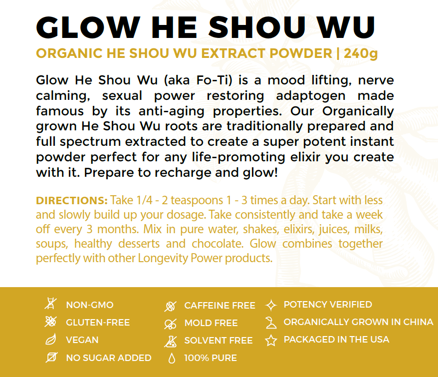 Premium Organic He Shou Wu Powder (Polygonum Multiflorum) - Natural Hair Growth & Anti-Aging Supplement - Free on Orders Over $200 - Perfect for Herbal Wellness & Holistic Beauty Routines