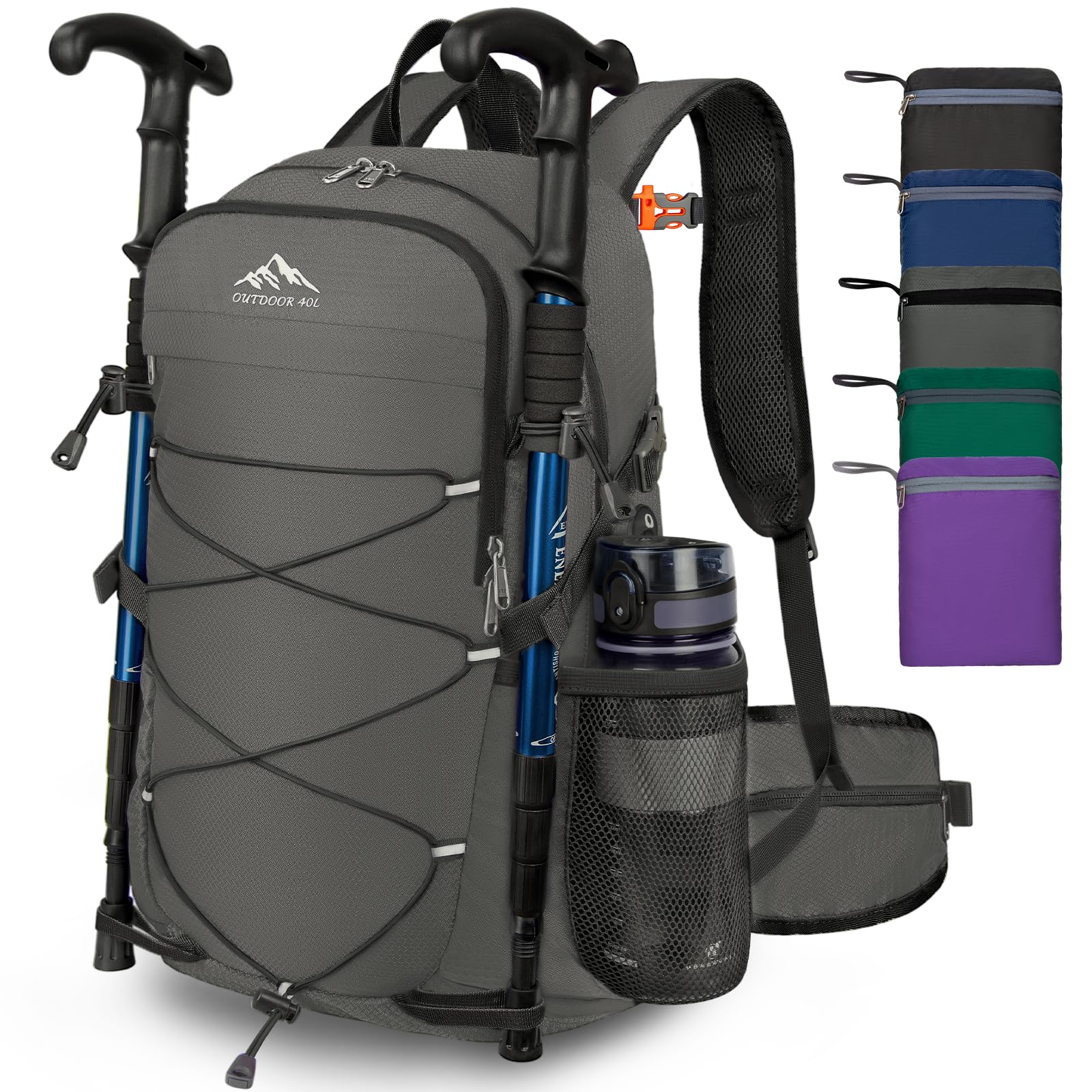 40L Lightweight Hiking Backpack - Waterproof Travel Daypack for Camping & Outdoor Adventures