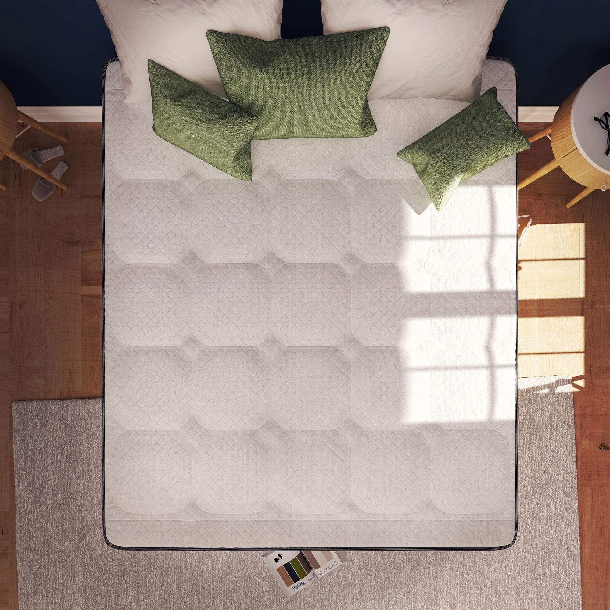 Baldiflex Bonjour Memory Foam & Waterfoam Mattress with Quilted 3D Air Fresh Cover - Premium Comfort for Back Pain Relief, Pressure Relief, and Cool Sleep - Ideal for Bedrooms, Guest Rooms, and Dormitories