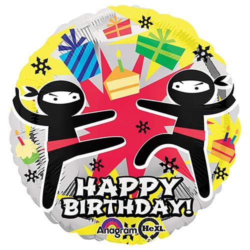 LOONBALLOON 18 Inch Ninja Balloons for Birthday Party Decorations - Perfect for Ninja Themed Parties, Kids Birthday Decor, and Special Events