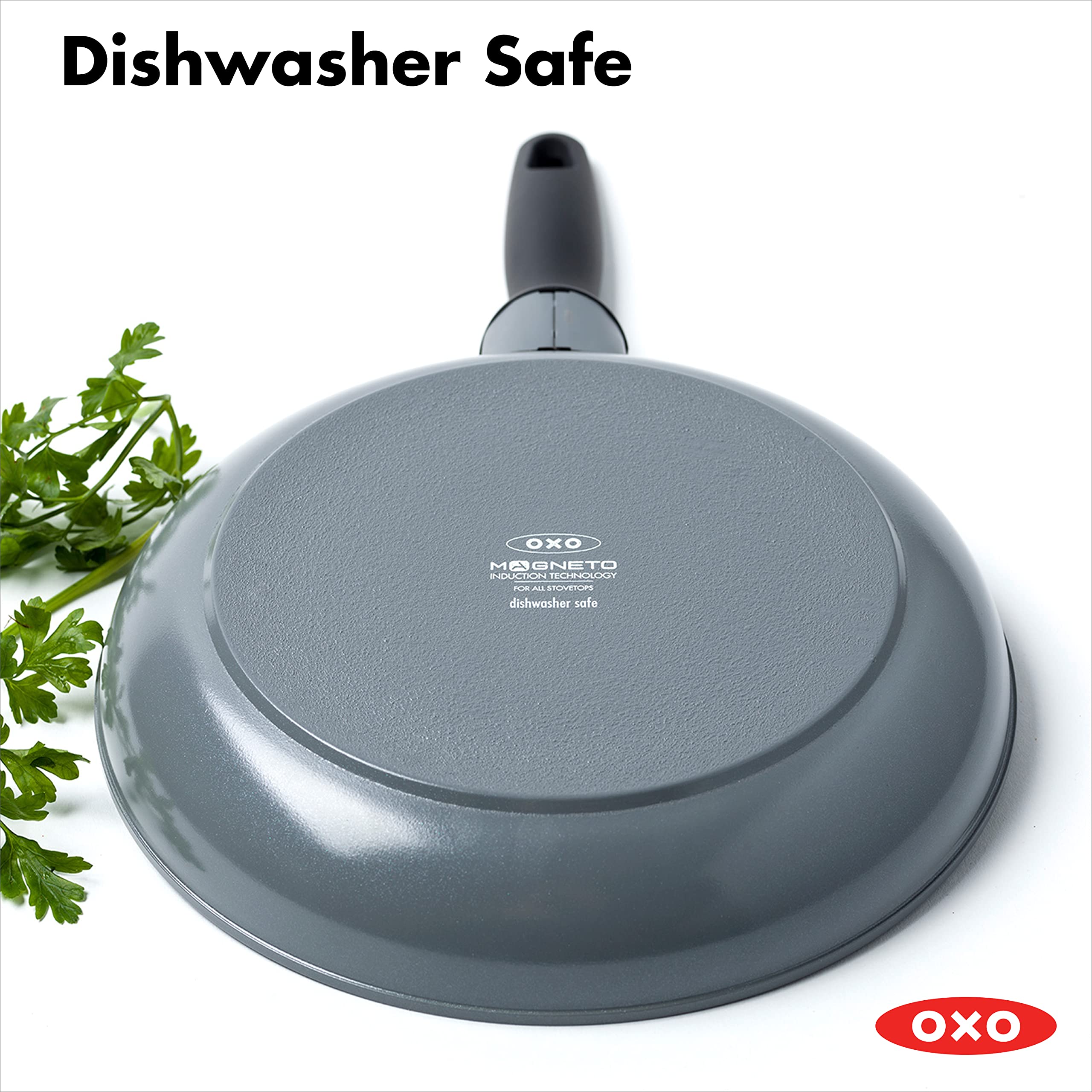 OXO Softworks 28cm Hard Anodized Nonstick Frying Pan - 3-Layer German Engineered Coating, Stainless Steel Handle, Induction & Oven Safe (180°C), Dishwasher Safe - Perfect for Searing, Frying & Sauteing in Professional & Home Kitchens