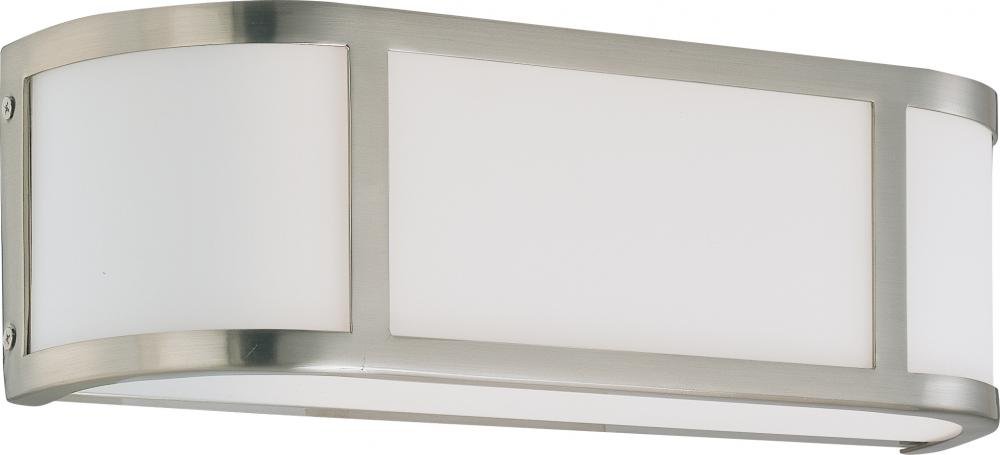 NUVO 60/2871 Brushed Nickel Two Light Wall Sconce Vanity - Perfect for Bathroom, Bedroom, and Hallway Lighting Decor