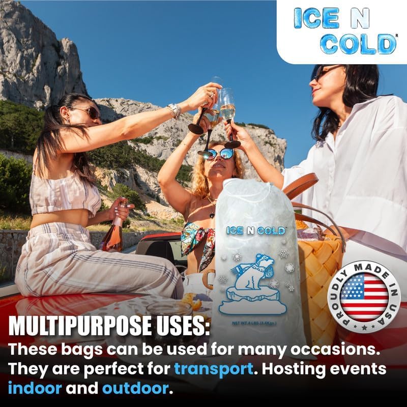 20lb Ice Bags with Drawstring Closure | 400 Count Bulk Pack | 50 Micron Thick Reusable Freezer Bags | Perfect for Camping, Picnics, Sports Events & Emergency Cold Storage