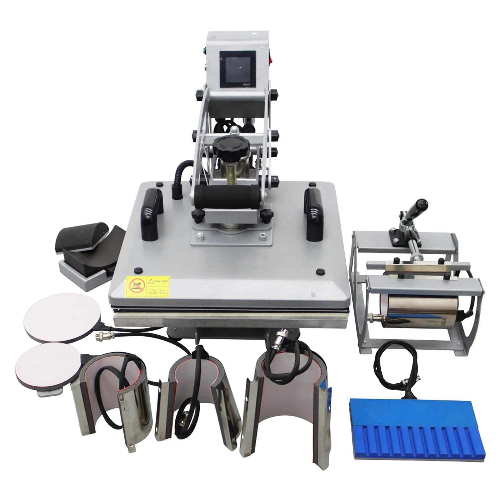 TECHTONGDA 15x15 Inch Semi-Automatic Magnetic Heat Press Machine - 9-in-1 Multifunctional Heat Transfer Machine with Swing Function & Digital Temperature Control | Perfect for T-Shirts, Mugs, Hats & DIY Crafts