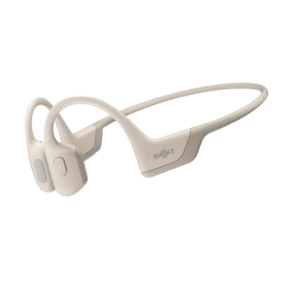 Shokz OpenRun Pro Bone Conduction Headphones - Wireless Bluetooth Sports Headphones for Running, Cycling & Workouts - Beige