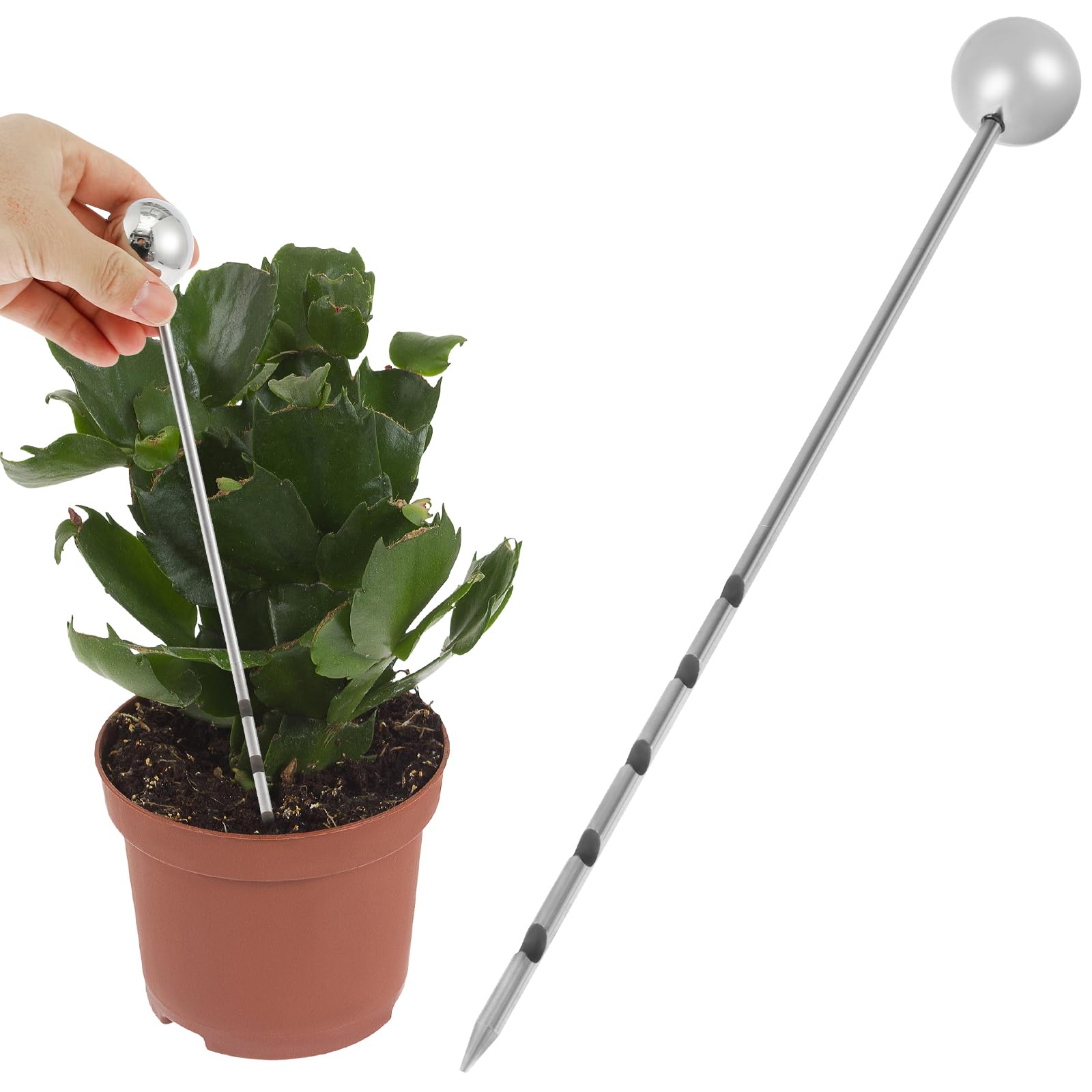 14'' Stainless Steel Soil Sampler Probe - Moisture Meter & Compaction Tester for Lawn, Garden, Farm | Underground Soil Sampling Tool for Plant Care, Agriculture & Septic Tank Locating | Perfect for Gardening, Farming & Landscaping