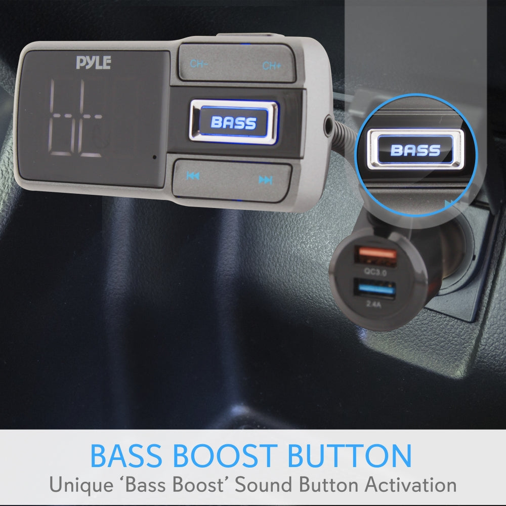 Wireless Bluetooth Car Adapter with Fast Charging 3.0 - Hands-Free Calling & Music Streaming for iPhone & Android - Perfect for Commuting, Road Trips & Daily Driving