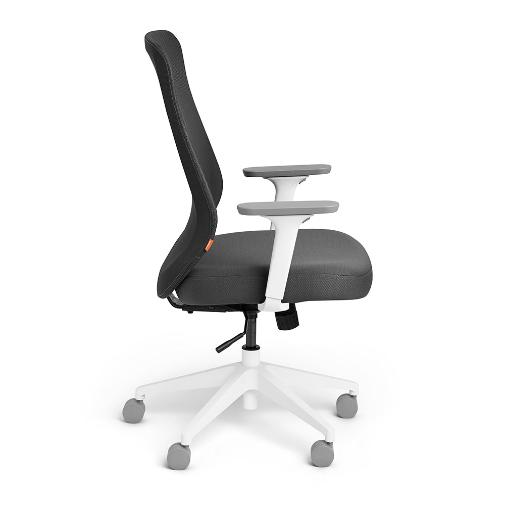 Ergonomic Dark Gray Max High Back Task Chair with White Frame - Perfect for Home Office, Gaming & Workspace Comfort
