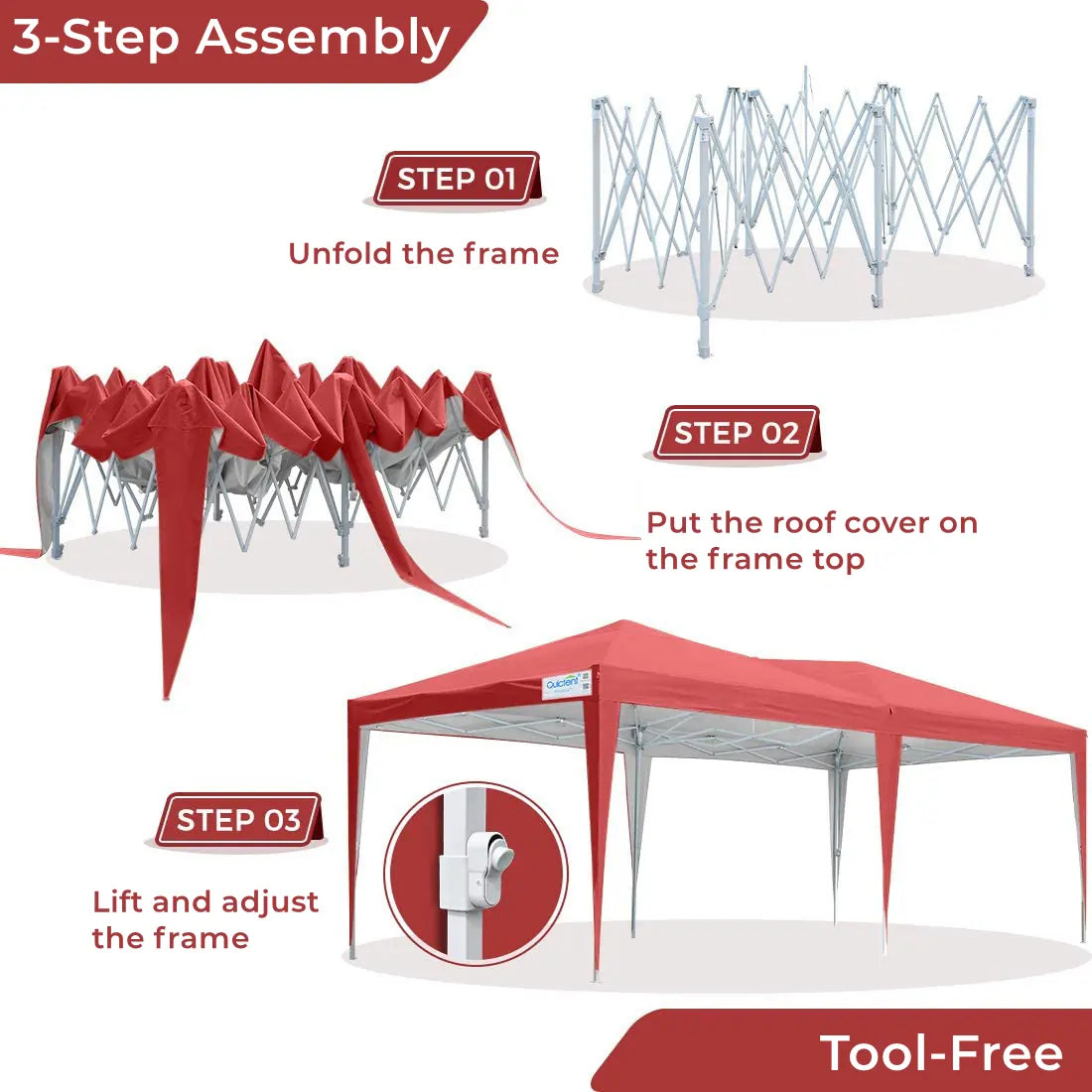 10' x 20' Pop Up Canopy Tent with Removable Side Walls - Waterproof Outdoor Shelter for Parties, Camping & Beach Events