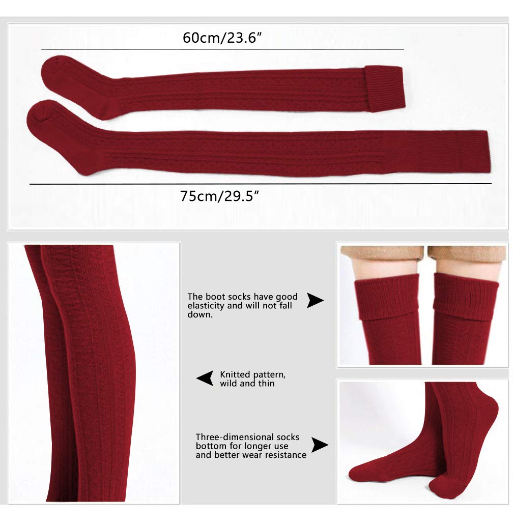 **Plus Size Thigh High Socks for Women - Cotton Over the Knee Stockings & Leg Warmers - Perfect for Winter, Cosplay, and Casual Outfits**