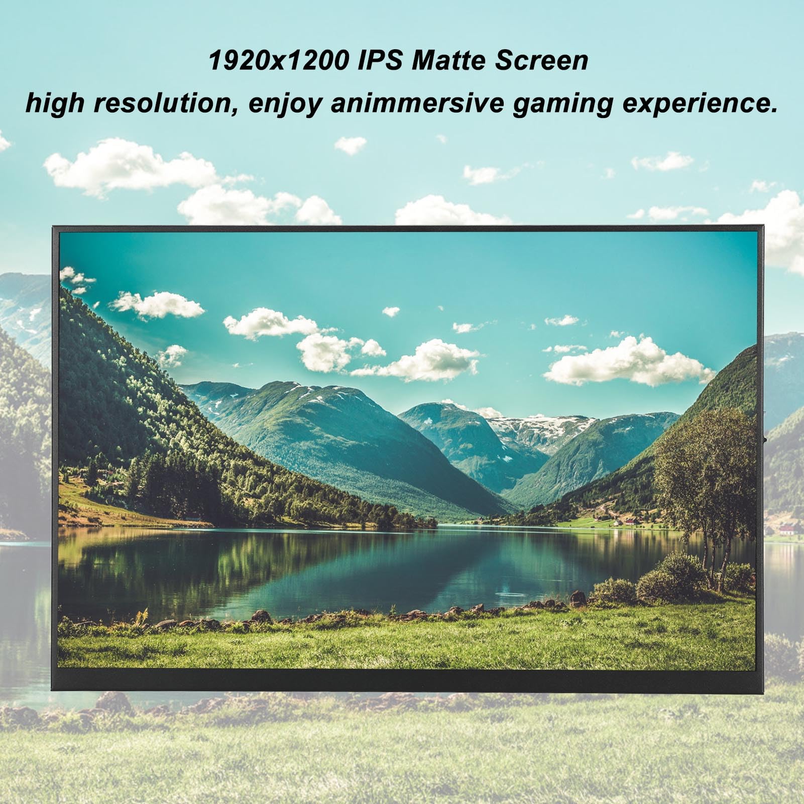 GOWENIC 18 Inch Portable Monitor - 1920x1200 FHD 120Hz HDR IPS Screen, USB-C HDMI Gaming Monitor for Laptop PC Phone, VESA Mountable - Perfect for Work, Gaming & Travel Entertainment