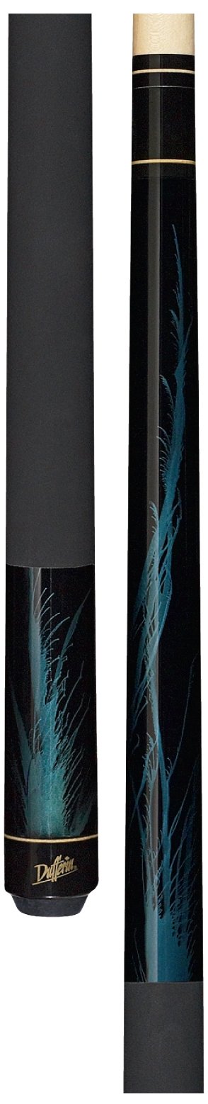 Premium Dufferin Jet Black Pool Cue with Rich Blue Flame Design - Professional Billiards Stick for Tournament & Home Game Use