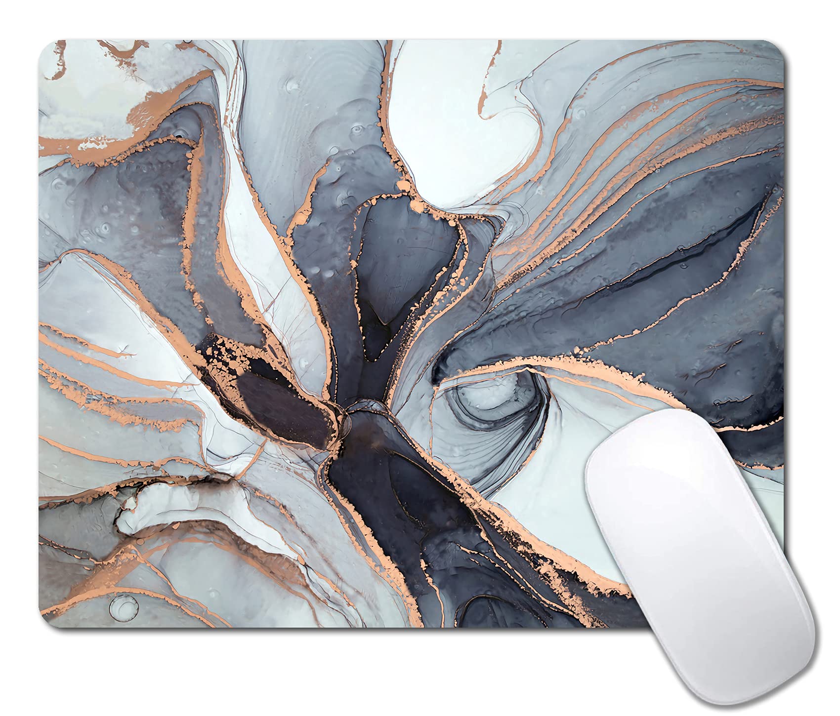 IMAYONDIA Marble Mouse Pad - Abstract Painting Design with Rusty Lines, Non-Slip Rubber Base for Laptop & Computer (Perfect for Office, Gaming & Home Workspace)