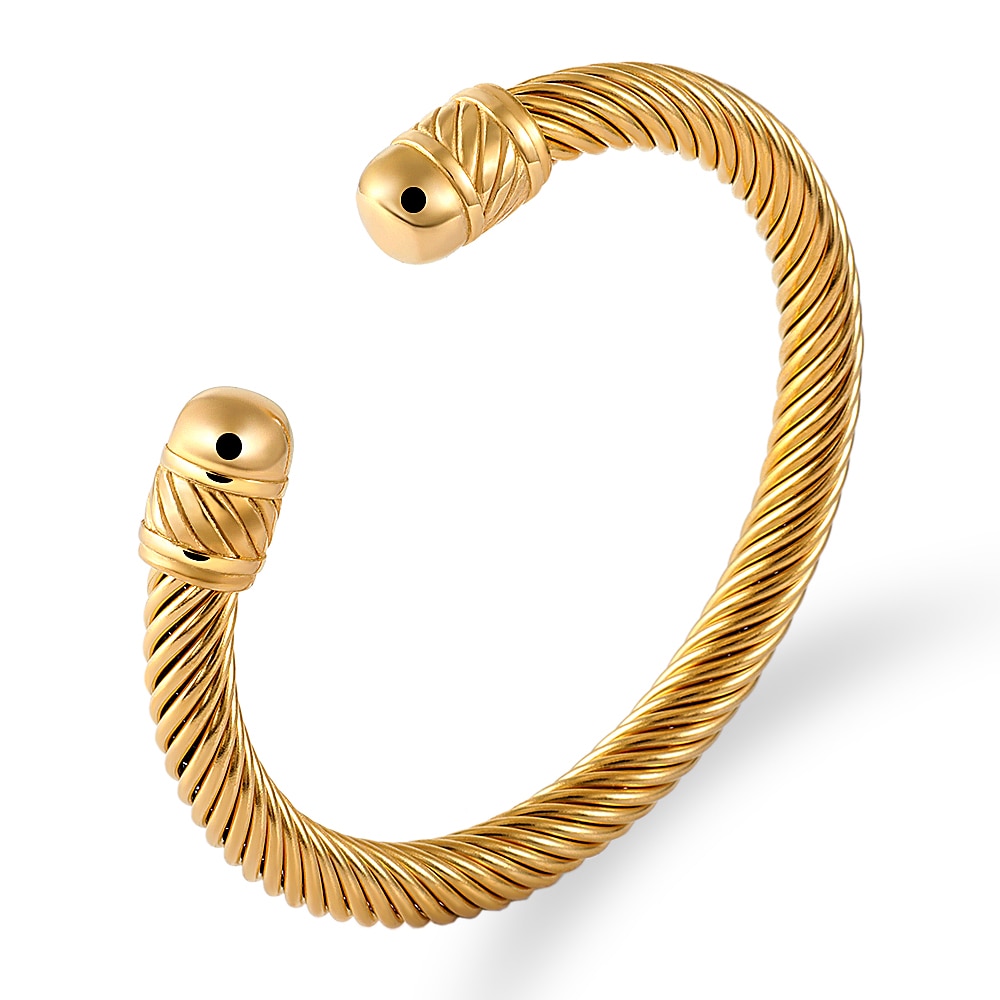 Twisted Cable Wire Bangle Cuff Bracelets for Women - Fashion Jewelry for Casual & Formal Wear - Perfect for Office, Party & Everyday Accessories