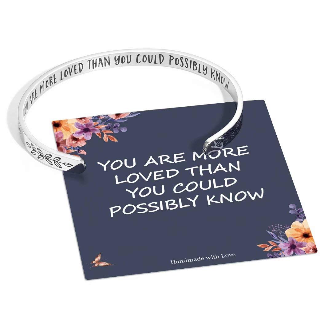 Inspirational Quote Bracelets for Women - Motivational Mantra Jewelry Gifts for Best Friend, Mom, Daughter, Sister (Birthday, Mother's Day Present) - Comes in Gift Box - Perfect for Daily Wear & Special Occasions