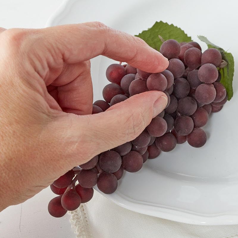 Factory Direct Bulk Purple Artificial Grape Clusters - Set of 3 Realistic Fake Grapes for Home Decor, Wedding Centerpieces, and DIY Crafts