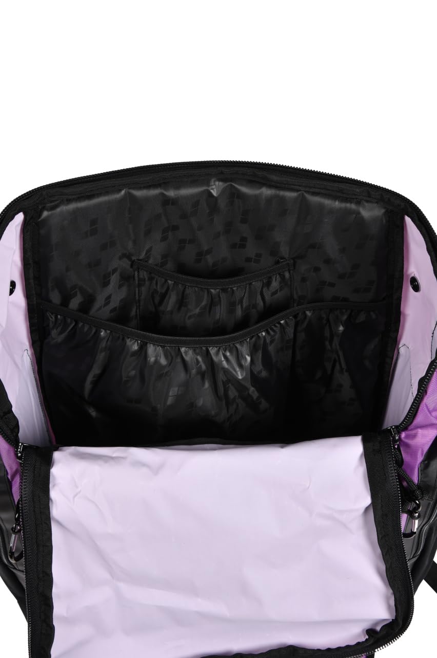 **ARENA Spiky III Backpack 45L - Large Waterproof Swim Bag for Swimming, Gym & Sports Training - Durable Gear for Men & Women Athletes - Purple - Perfect for Pool, Travel & Competition**