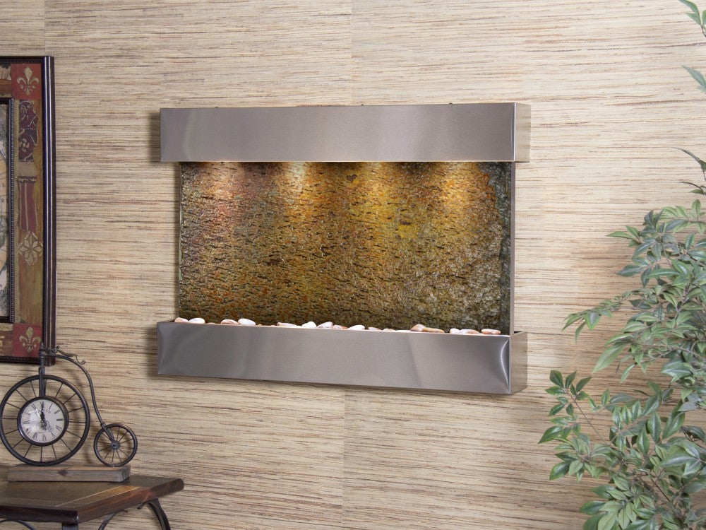 Adagio Reflection Creek RCS2004 Stainless Steel Multi-Color Natural Slate - Perfect for Kitchen Countertops, Bathroom Backsplashes & Modern Home Decor