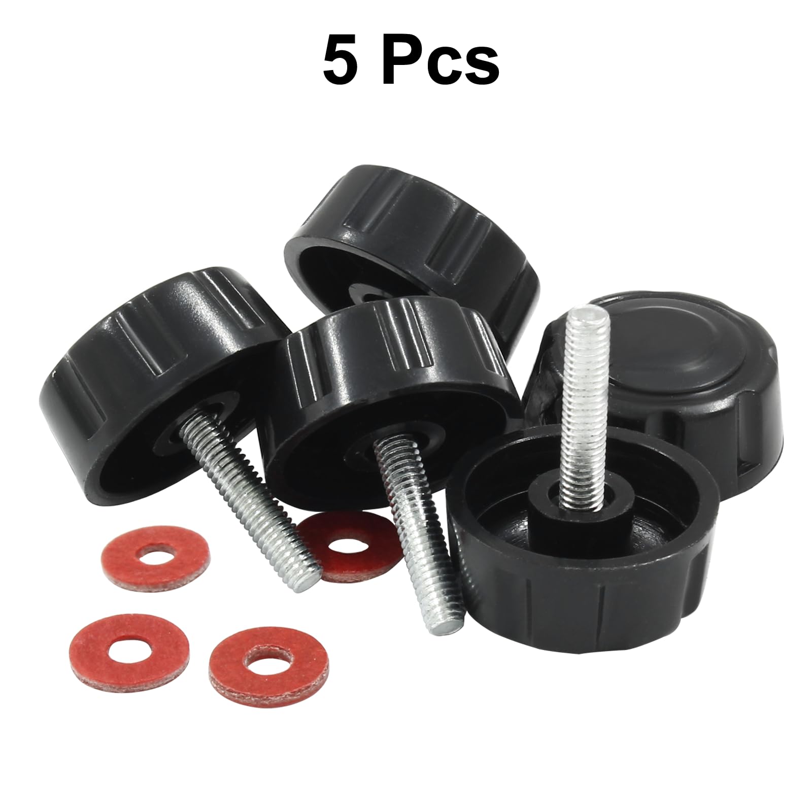 **Black Fishing Reel Handle Screw Caps & Nut - Durable Spinning Reel Knob Screw for Handle Grip - Perfect for Saltwater & Freshwater Fishing Gear Repair**