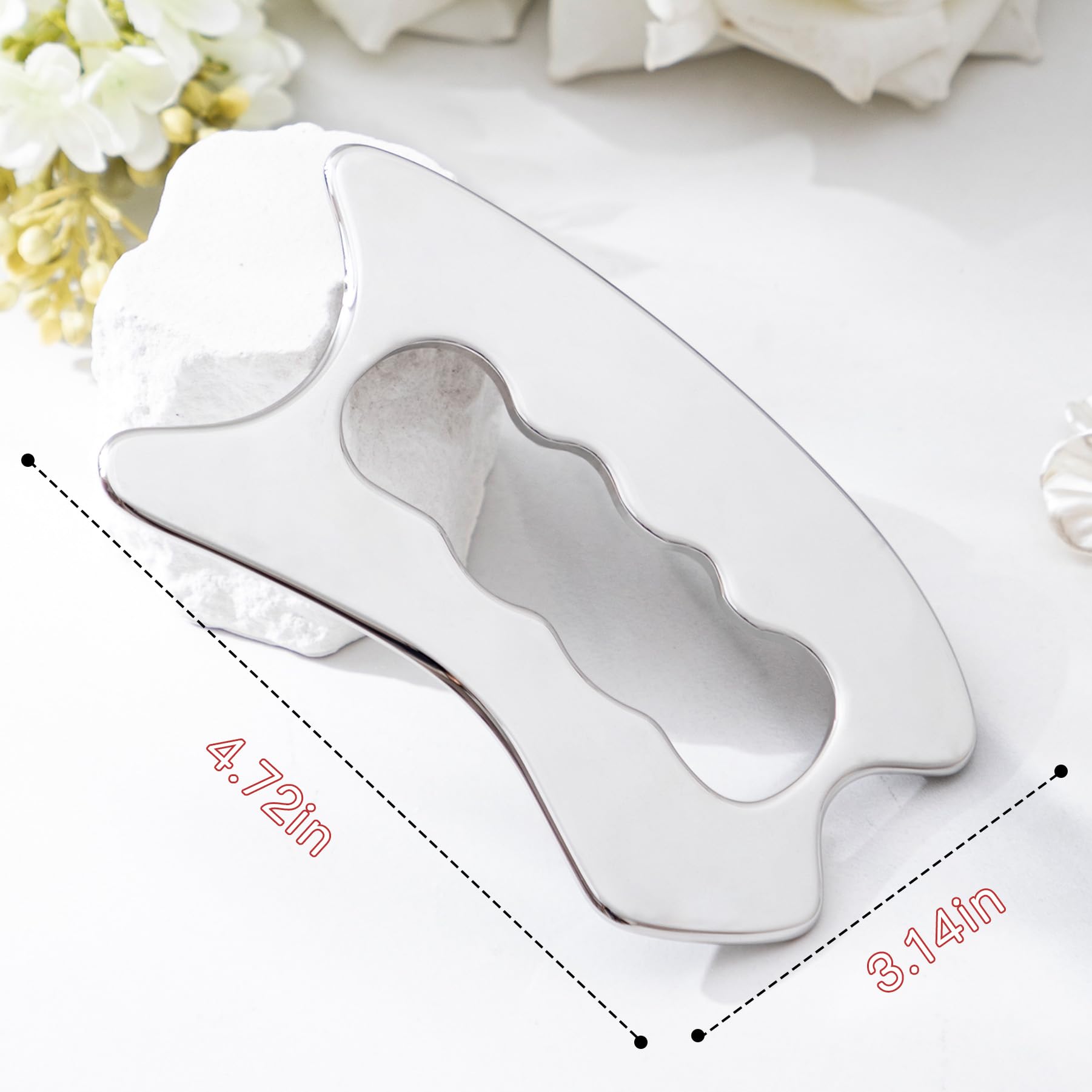 Premium Stainless Steel Gua Sha Scraping Tool - Muscle Massage & Soft Tissue Therapy for Back, Legs, Arms, Neck & Shoulder Pain Relief - Perfect for Home Spa, Physical Therapy & Self-Care Routines