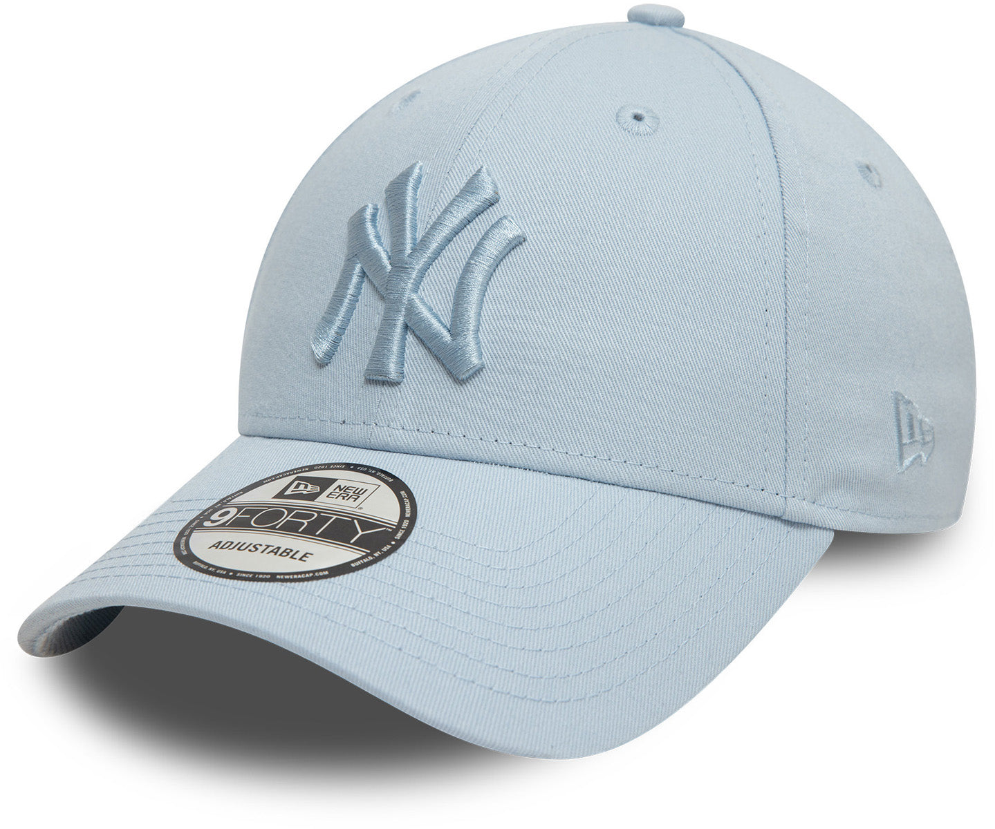 New York Yankees New Era 9Forty League Essential Pale Blue Baseball Cap for Men & Women - Official MLB Team Logo Adjustable Snapback Hat - Perfect for Baseball Games, Streetwear & Casual Outfits