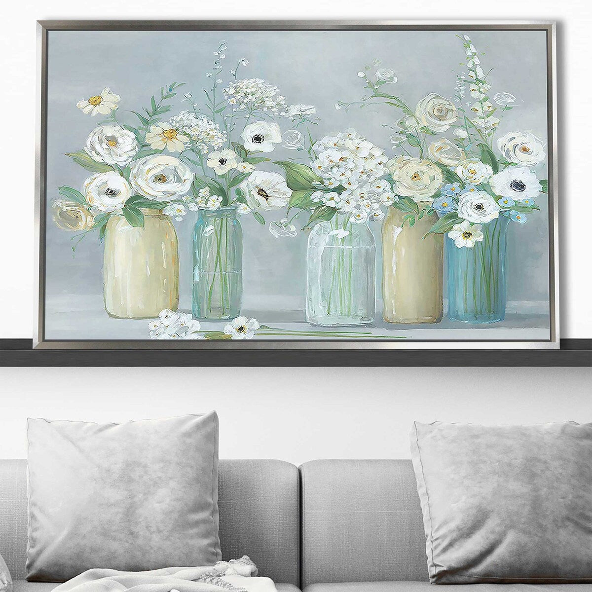 Blooming Meadow Beauties Print on Floating Canvas Wall Art - Perfect for Living Room, Bedroom & Office Decor