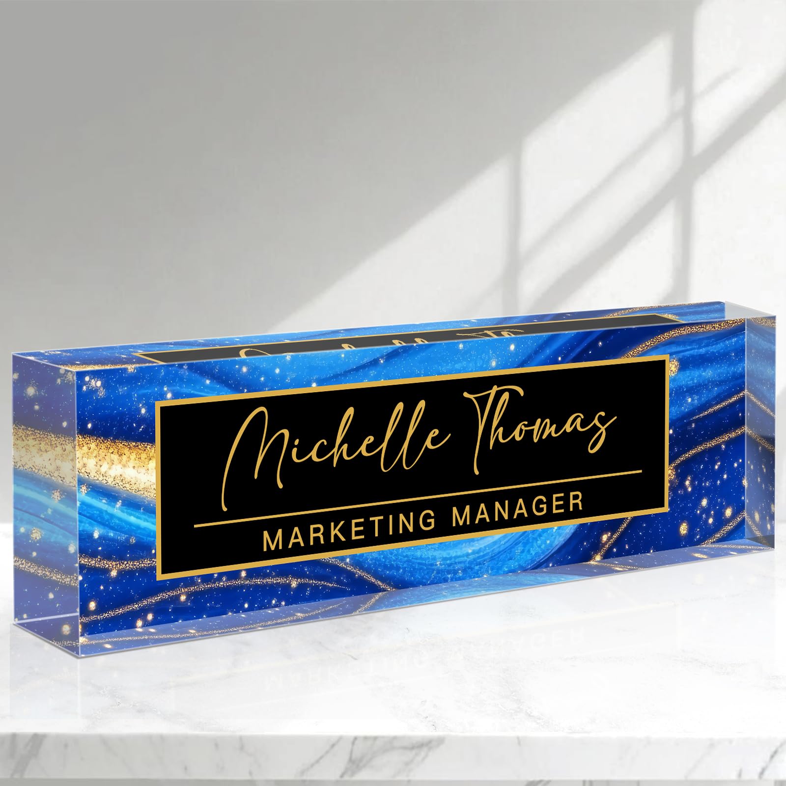 Custom Acrylic Desk Name Plate - Personalized Office Decor for Women & Men, Employee Appreciation Gifts for Boss, Teacher, Manager, Colleague | Perfect for Office Organization, Workspace Decor & Professional Gifting