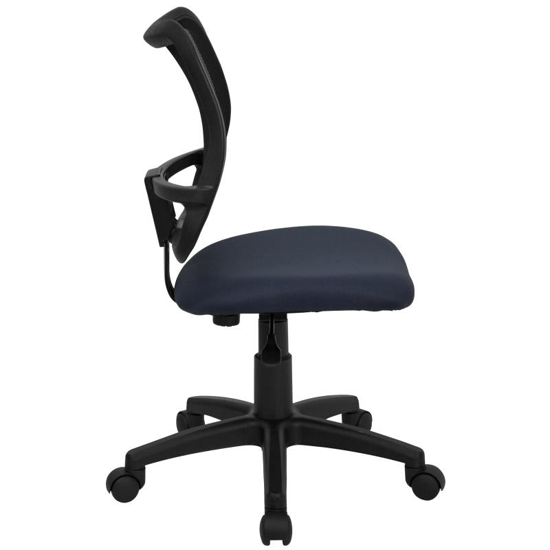 FLASH Mid Back Black Mesh Swivel Task Office Chair - Ergonomic Adjustable Height Computer Desk Chair for Home & Office Use - Perfect for Long Hours of Work or Gaming