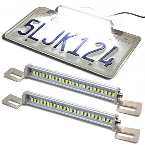 2-Pack White 24 SMD LED Bolt-On License Plate Lights & Reverse Backup Lights - Perfect for Car, Truck, SUV & Motorcycle Nighttime Visibility