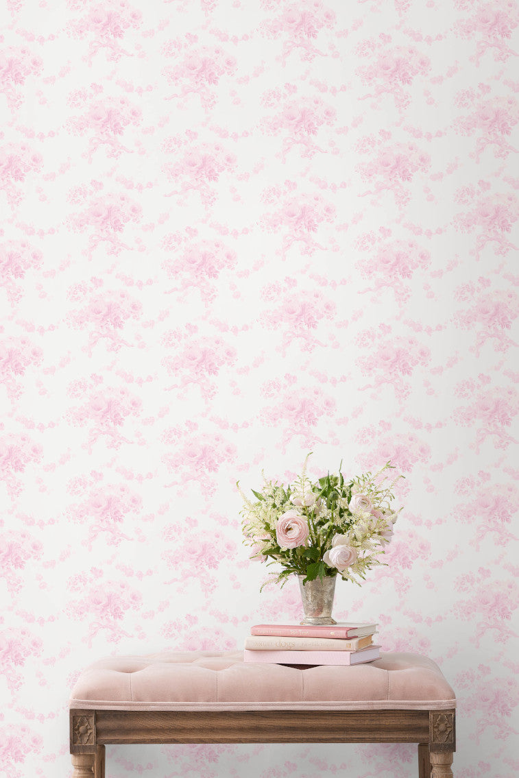 Pink Dream Standard Wallpaper - Self-Adhesive Peel & Stick Wallpaper for Bedroom, Nursery, Living Room Decor - Easy to Install Removable Wallpaper for Home Renovation