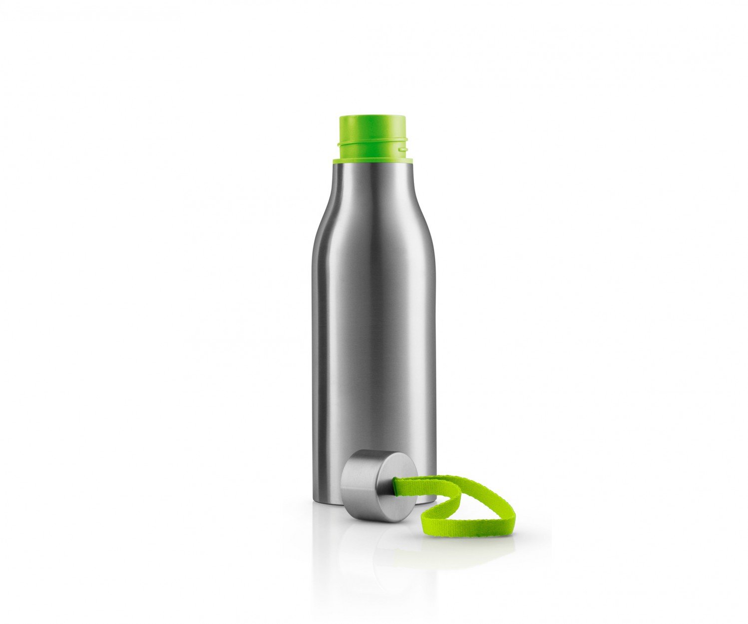 Eva Solo Insulated Thermo Bottle with Adjustable Strap, Brushed Stainless Steel, 17oz (500ml) - Lime Green, Perfect for Hiking, Gym & Outdoor Activities