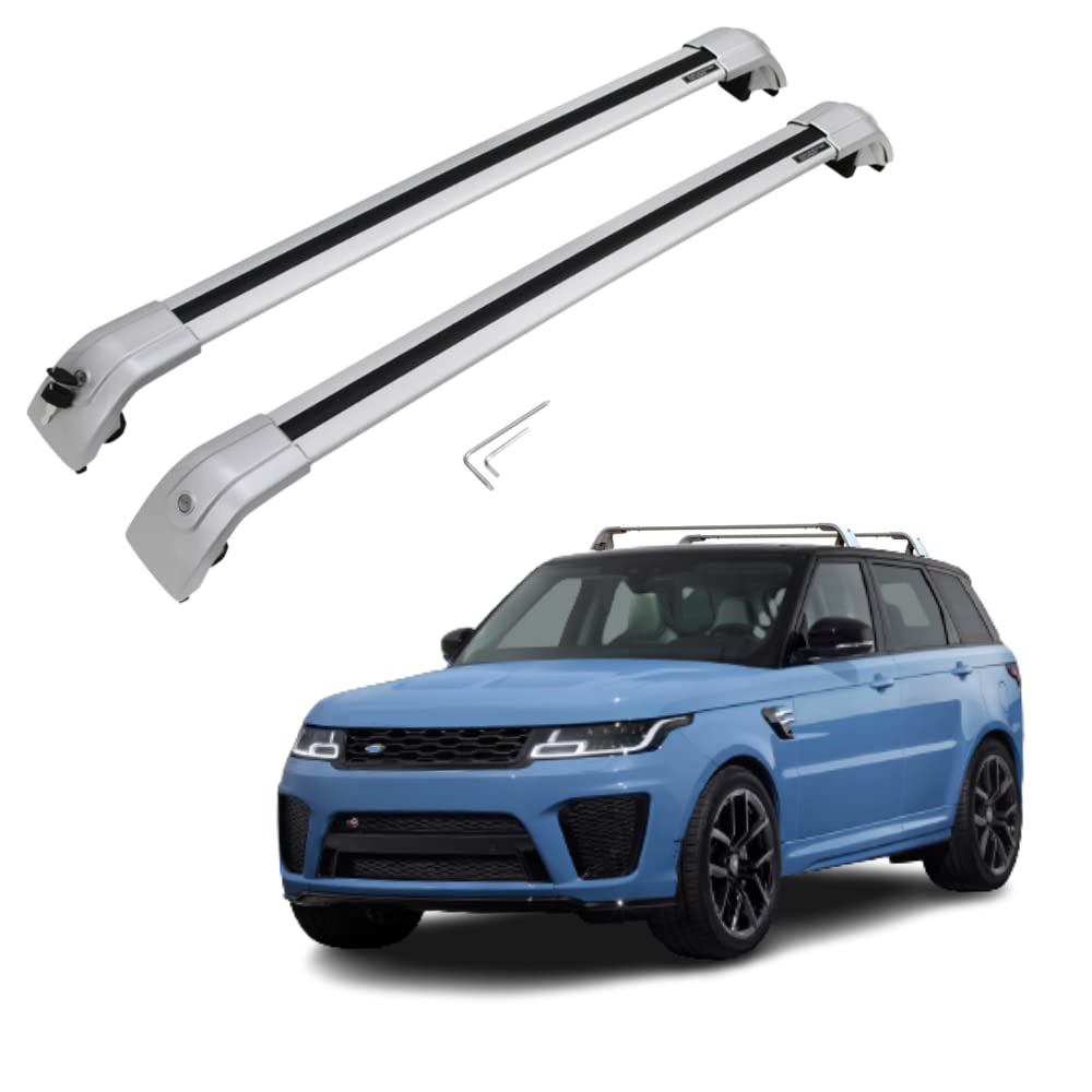 2014-2022 Range Rover Sport Silver Aluminum Roof Rack Cross Bars - Heavy Duty Car Top Carrier for Luggage, Kayak, Canoe, Bike, Snowboard & Ski - Perfect for Road Trips, Outdoor Adventures & Winter Sports
