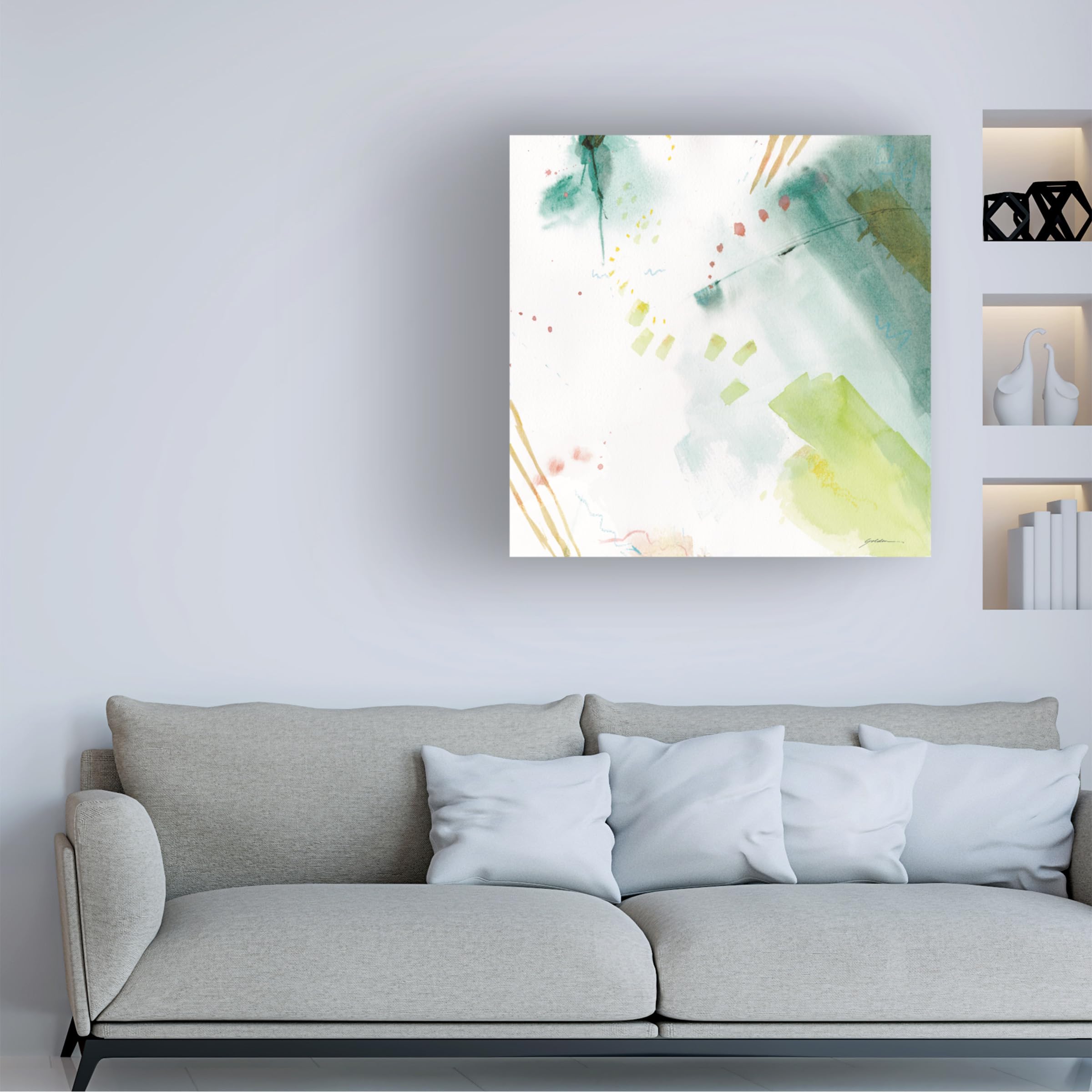 Shoreline Canvas Art by Sheila Golden - Handmade Coastal Wall Decor for Living Room, Bedroom & Office - Beach Themed Home Decor