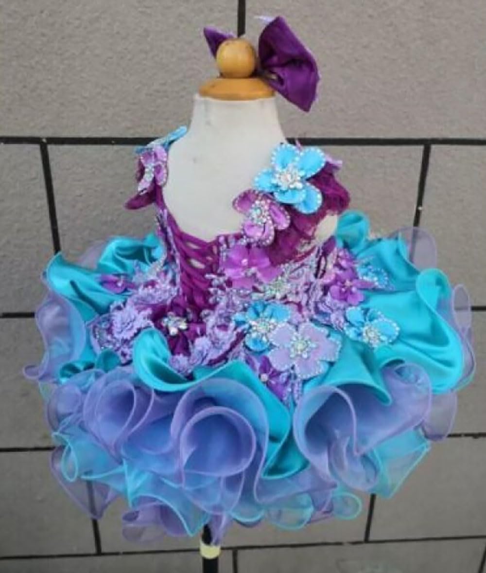 Handmade Beaded Pageant Dress for Toddlers - Elegant Princess Gown for Pageants, Parties & Special Occasions