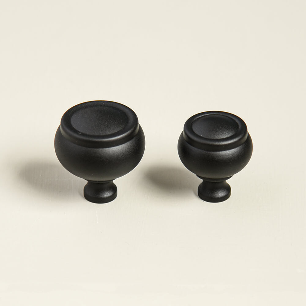 Premium Matte Black Cabinet Knobs - Zero Black Ovolo Style Pulls for Kitchen & Bathroom - Durable Hardware for Drawers, Cabinets & Furniture (Set of 10) - Perfect for Modern Home Renovation & DIY Projects