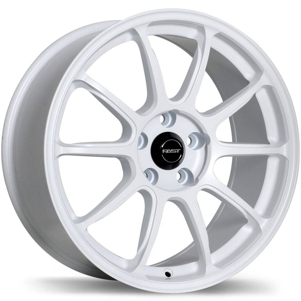 Fast Wheels Dime Matte White 18x8 Wheels - 5x114.3 Bolt Pattern, 35mm Offset, 72.6mm Center Bore - Perfect for Honda Civic, Toyota Camry & Other Sedans - Upgrade Your Ride with Stylish Alloy Rims
